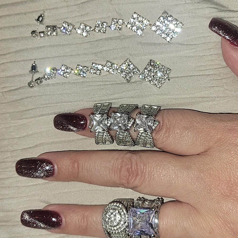 Bundle Of Elegant Silver and Crystal Jewelry